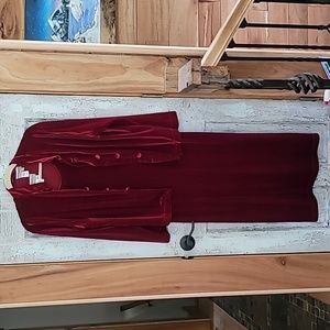 Red velvet 2 pc sleeveless dress & jacket. From Coldwater Creek